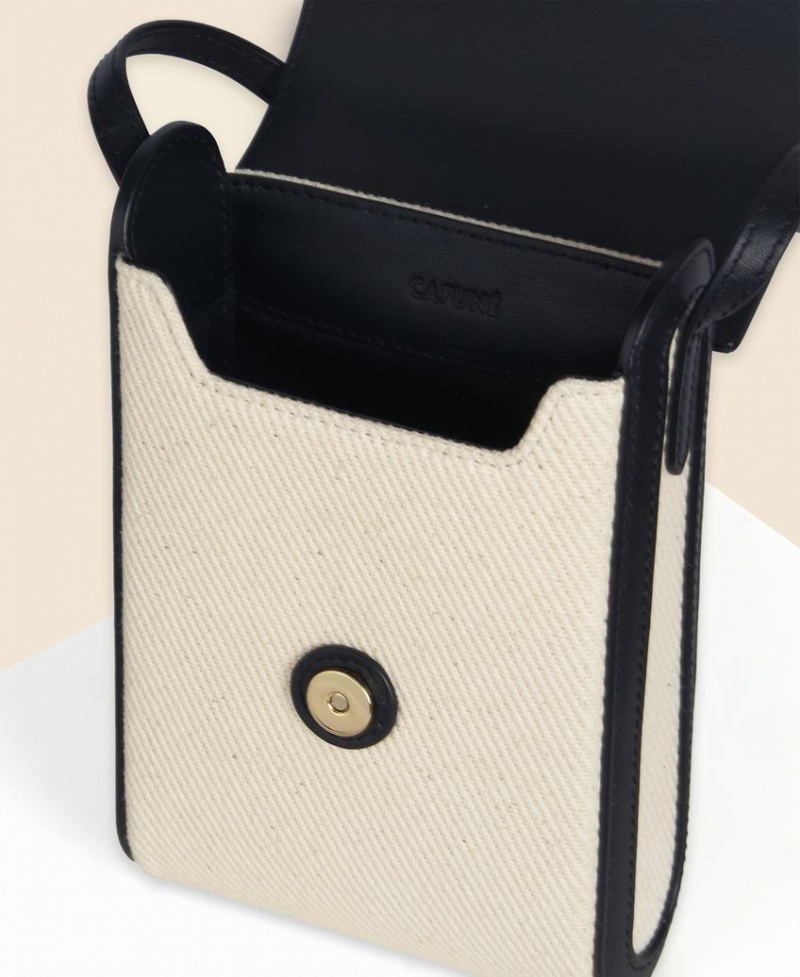 Női Cafuné Trunk Box Crossbody Táska Fehér Fekete | GKH7522IB